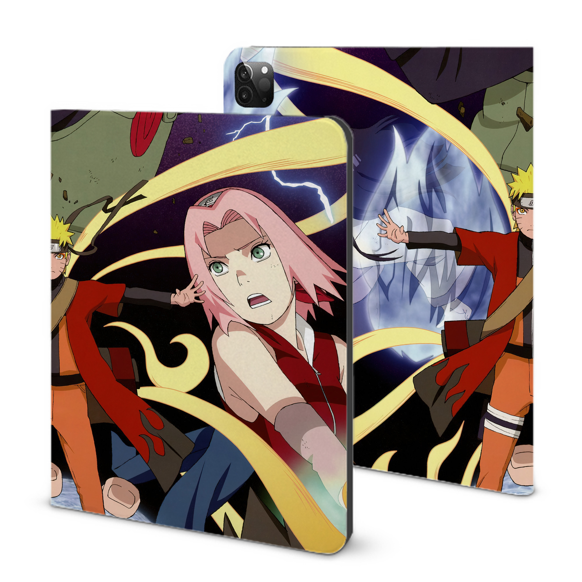 （画像用） NARUTO -ナルト- NARUTO -ナルト- 疾風伝 IPadケース ペンホルダー付き ブックスタイルデザイン